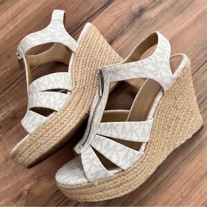 Michael Kors Cream Wedge Sandals
